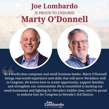Nevada Governor Joe Lombardo endorses Marty O'Donnell for Congress